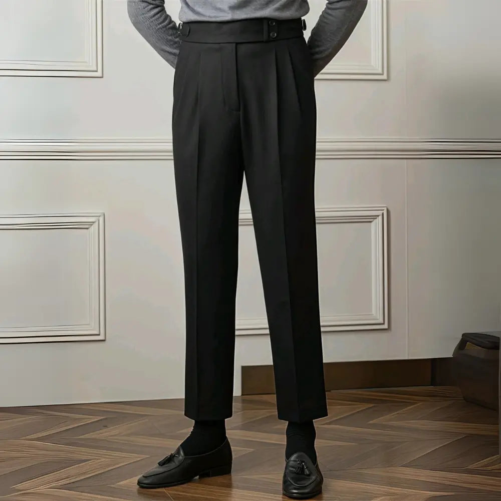 Anti-wrinkle Retro Trendy Business Slim fit Pants – Black | Business Commuter | Old Money Aesthetic