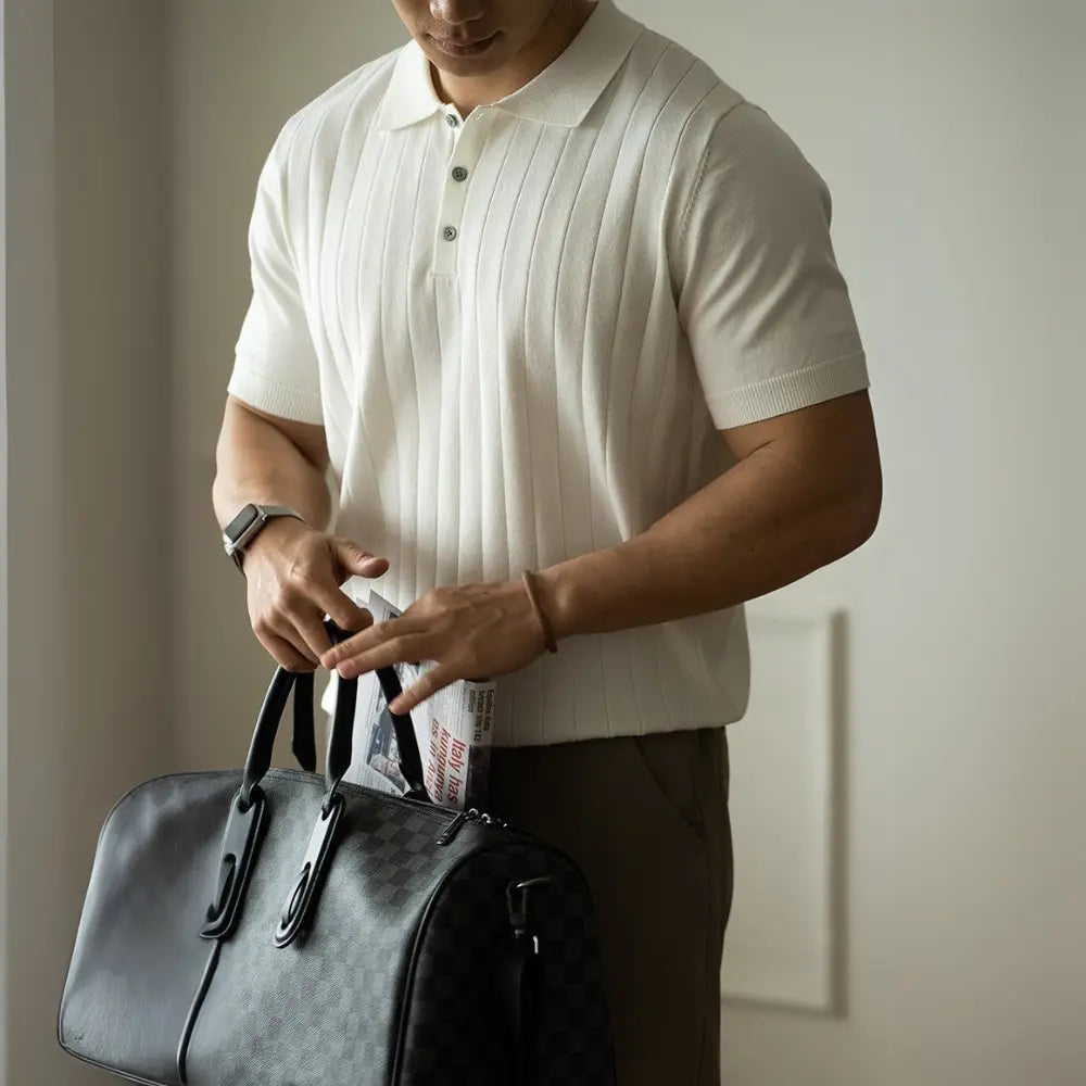 Light Luxury High-end Machine Washable Wool Short-sleeved Polo Shirt Prendersons