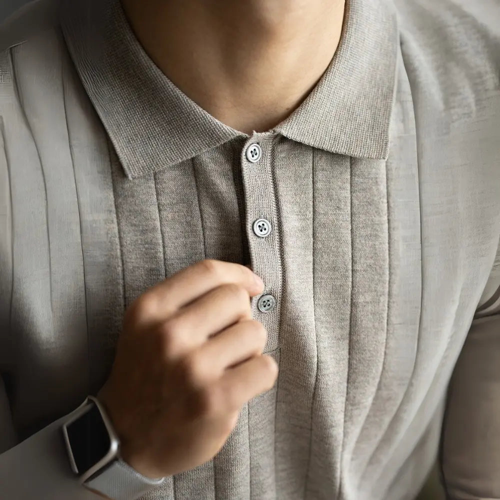 Light Luxury High-end Machine Washable Wool Short-sleeved Polo Shirt Prendersons