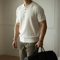 Light Luxury High-end Machine Washable Wool Short-sleeved Polo Shirt Prendersons