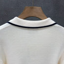 Lightly Mature Casual Polo Collar Sweater Men – Black & White | Leisurewear | Old Money Knit Pullover Prendersons