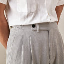 Lightweight And Breathable Foam Gauze Striped Casual Trousers Prendersons