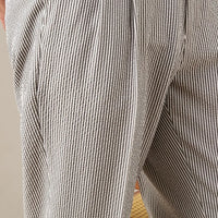 Lightweight And Breathable Foam Gauze Striped Casual Trousers Prendersons