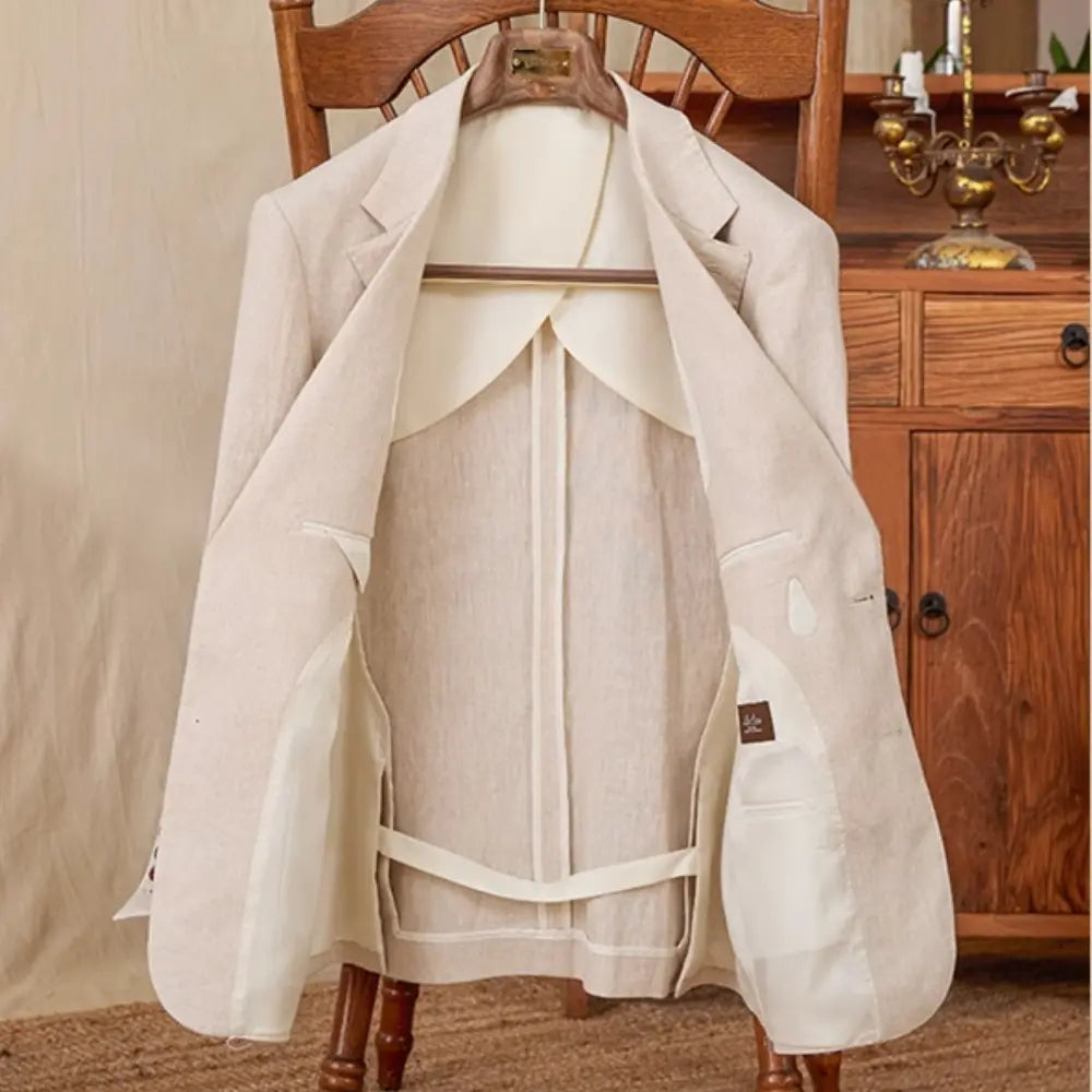 Lightweight Semi-lined Casual Pure Linen Suit Jacket Prendersons