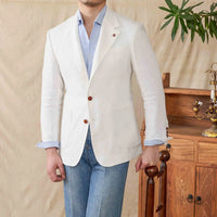 Lightweight Semi-lined Casual Pure Linen Suit Jacket Prendersons