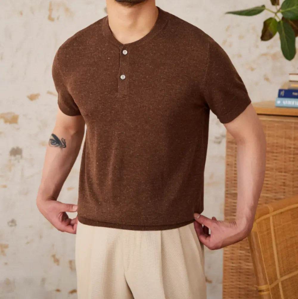 Linen Blended Men's Young Old Money Style Sweater Prendersons