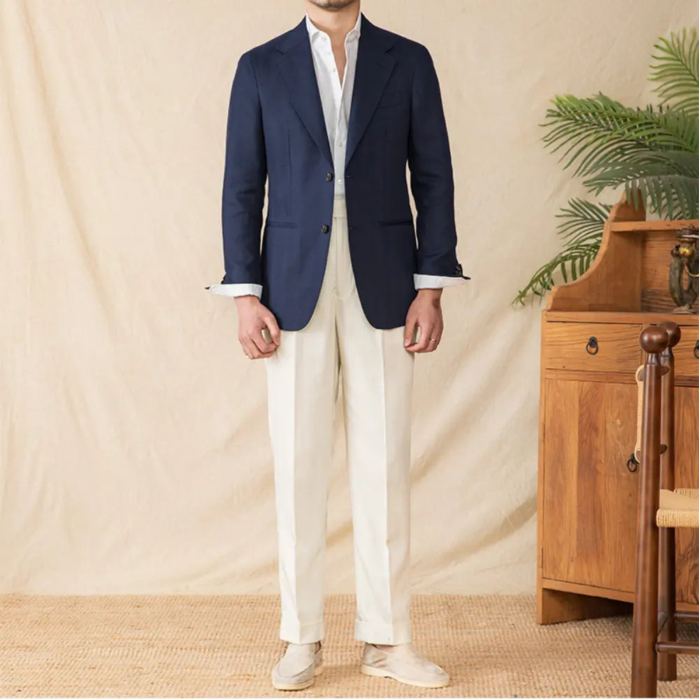 Linen Cotton Half Lining Lightweight Casual Suit NAPOLI Breathable Suit Prendersons