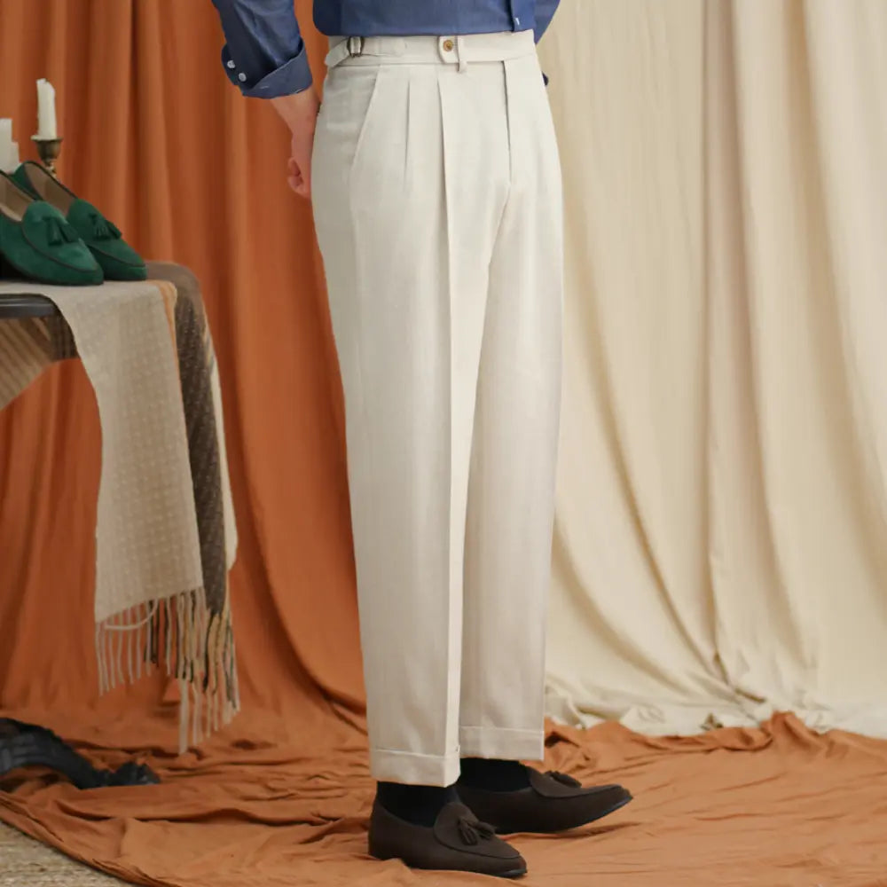 Straight Fit Linen Pants – Khaki, Beige, Light Grey | Summer Leisure | Lightweight & Anti-Wrinkle