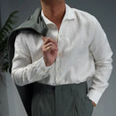 Linen One-piece Collar Business Casual Men's Breathable Long Sleeves Shirt Prendersons
