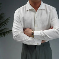 Linen One-piece Collar Business Casual Men's Breathable Long Sleeves Shirt Prendersons