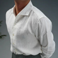 Linen One-piece Collar Business Casual Men's Breathable Long Sleeves Shirt Prendersons