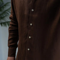 Linen One-piece Collar Business Casual Men's Breathable Long Sleeves Shirt Prendersons