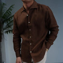 Linen One-piece Collar Business Casual Men's Breathable Long Sleeves Shirt Prendersons