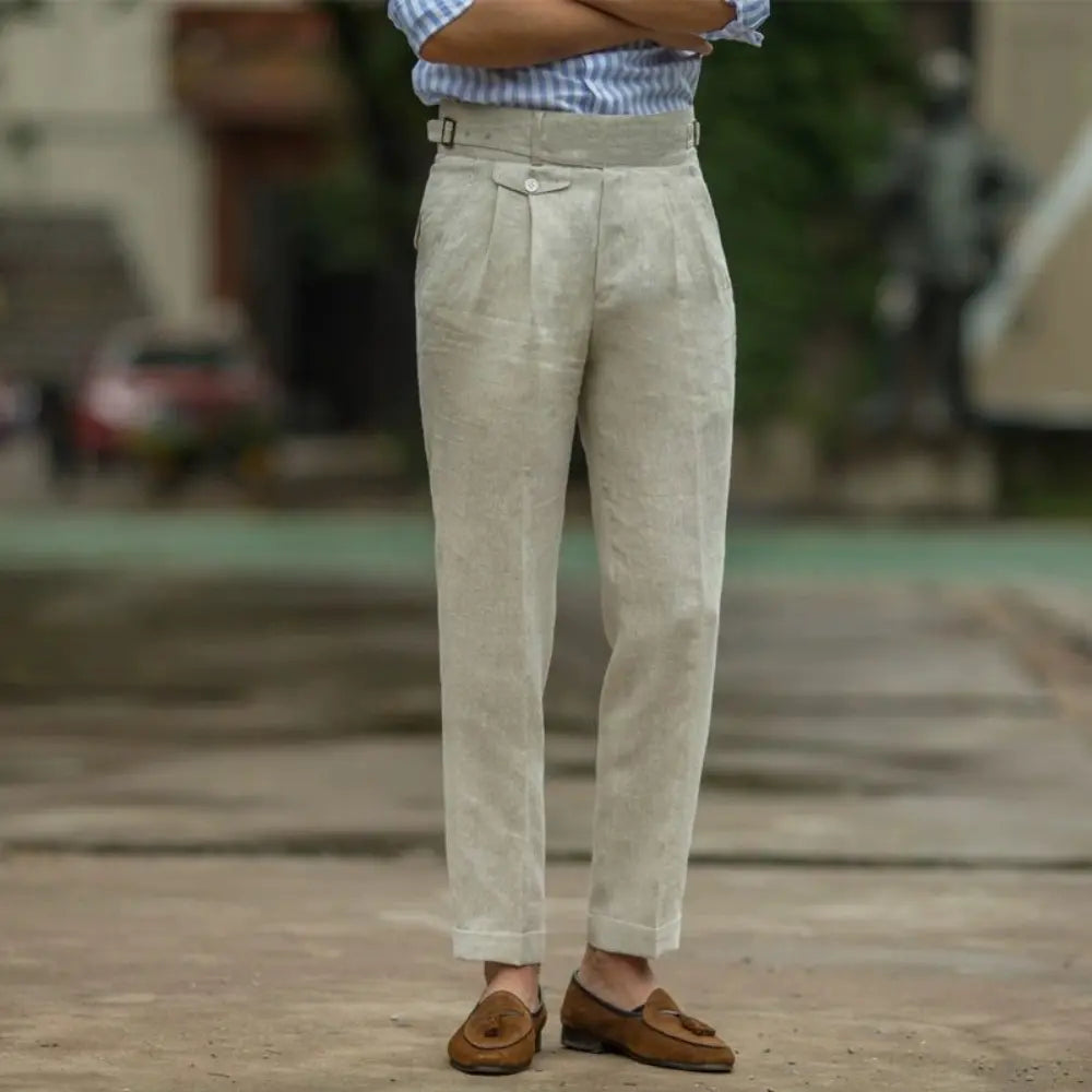 High waist linen pants