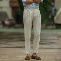 High waist linen pants
