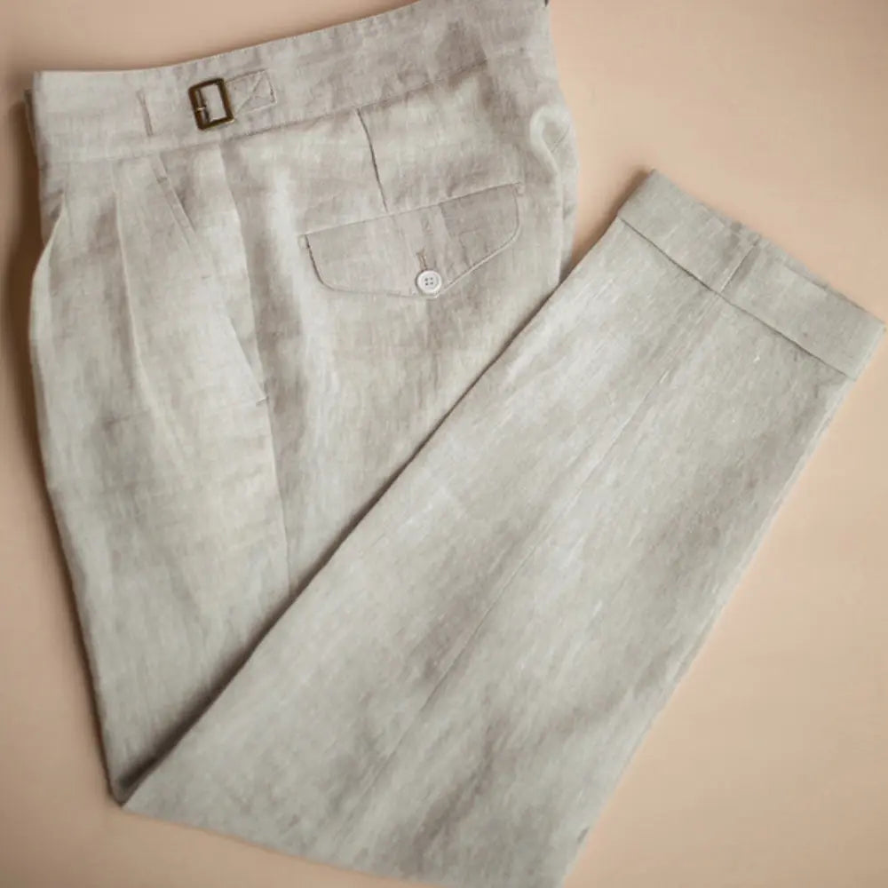 Slim fit linen trousers