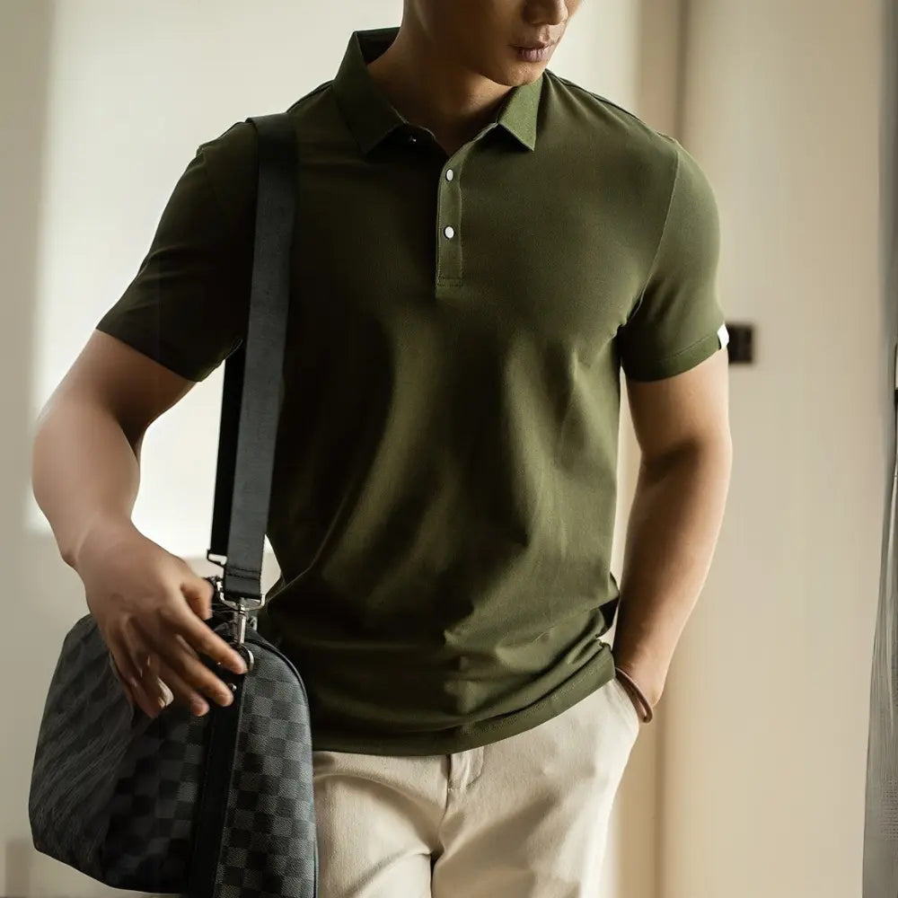 Long-staple Cotton Polo Shirt Short Sleeve Lapel T-shirt Prendersons