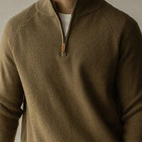 Machine Washable Wool Men's Warm Half Turtleneck Zipper Sweater Prendersons