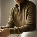 Machine Washable Wool Men's Warm Half Turtleneck Zipper Sweater Prendersons
