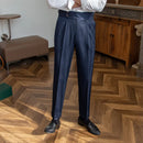 Men's Italian Naples High Waisted Gold Silver Striped Straight Leg Pants Prendersons