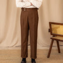 Men's Adjustable Buckle High Waist Straight Casual Suit Pants Prendersons