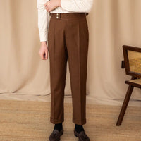 Men's Adjustable Buckle High Waist Straight Casual Suit Pants Prendersons