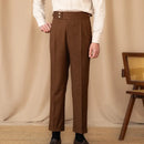 Men's Adjustable Buckle High Waist Straight Casual Suit Pants Prendersons