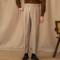 Men's Adjustable Buckle High Waist Straight Casual Suit Pants Prendersons