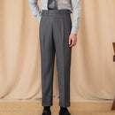 Men's Adjustable Buckle High Waist Straight Casual Suit Pants Prendersons