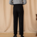 Men's Adjustable Buckle High Waist Straight Casual Suit Pants Prendersons