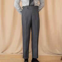 Men's Adjustable Buckle High Waist Straight Casual Suit Pants Prendersons