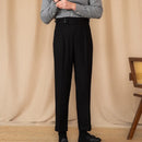 Men's Adjustable Buckle High Waist Straight Casual Suit Pants Prendersons