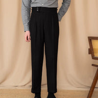 Men's Adjustable Buckle High Waist Straight Casual Suit Pants Prendersons