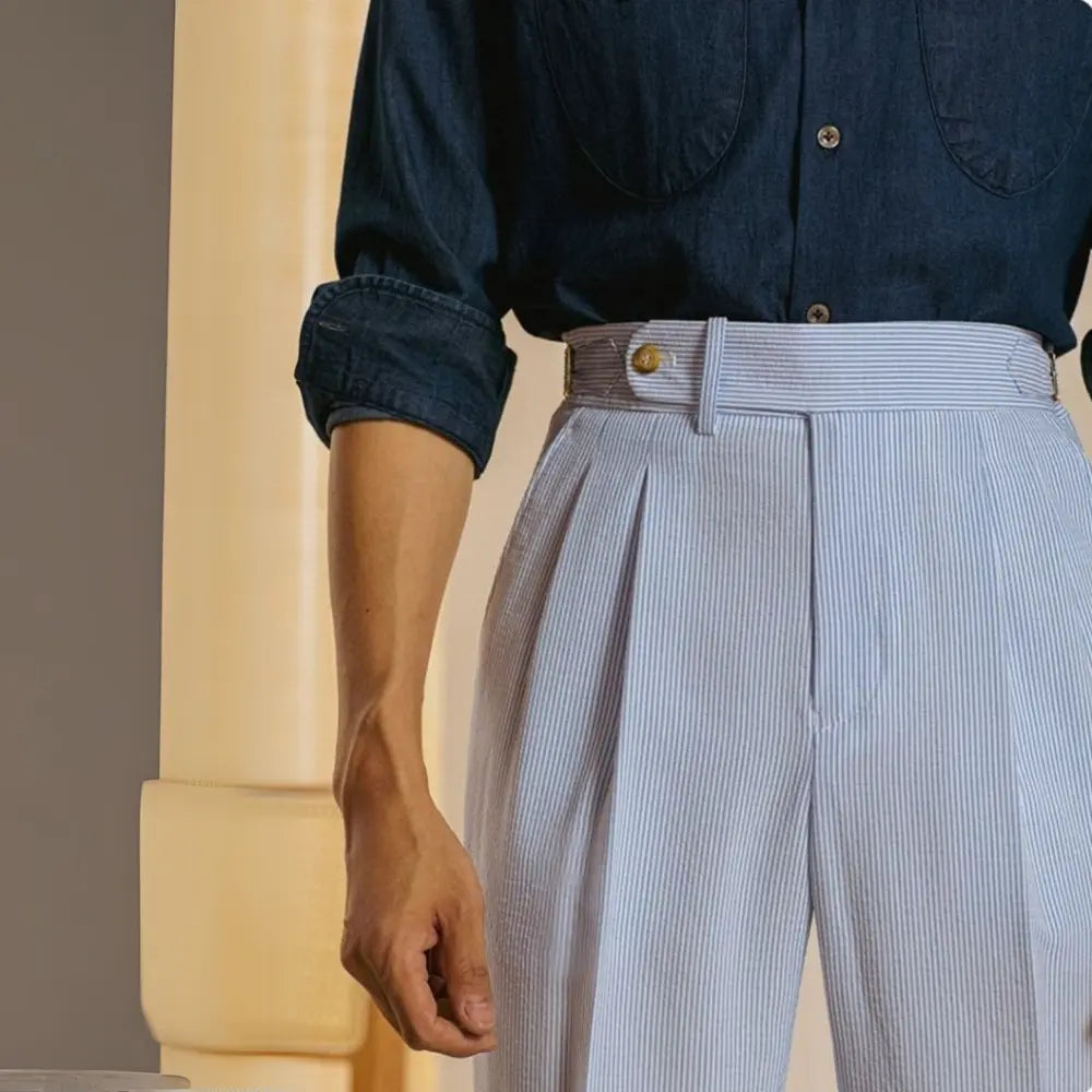 All-match Men's Casual Pants – Blue | Leisure Wear | Old Money Menswear