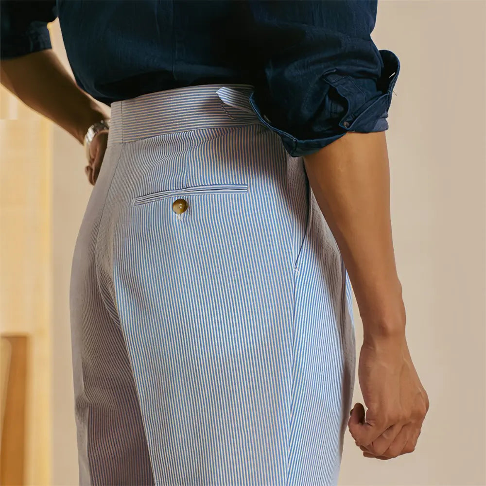 Loose fit blue casual trousers
