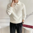 Men's All-match Solid Color Sweater Pullover Sweater - White & Black | Leisurewear | Old Money Classic Knit Prendersons