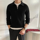 Men's All-match Solid Color Sweater Pullover Sweater - White & Black | Leisurewear | Old Money Classic Knit Prendersons