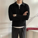 Men's All-match Solid Color Sweater Pullover Sweater - White & Black | Leisurewear | Old Money Classic Knit Prendersons