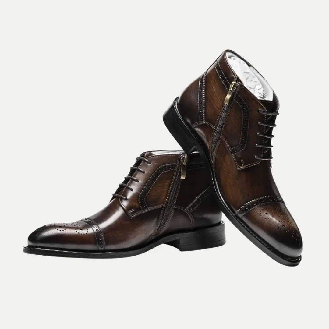 Regular Fit Leather Boots – Black | Business/Formal Mid-Top | Classic Chelsea Elegance