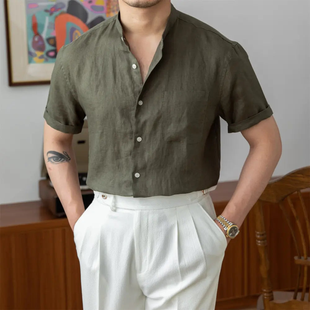 White linen shirt for men