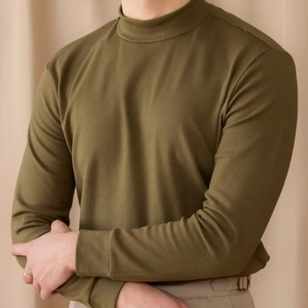 Men's Commuting Repair Height Elastic Warm Half High Neck Sweater – Winter Comfort | Old Money Aesthetic Prendersons