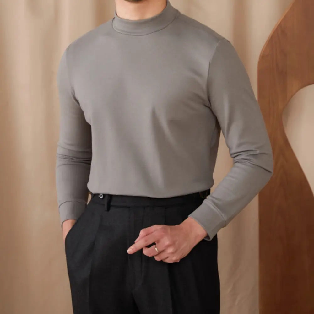 Men's Commuting Repair Height Elastic Warm Half High Neck Sweater – Winter Comfort | Old Money Aesthetic Prendersons