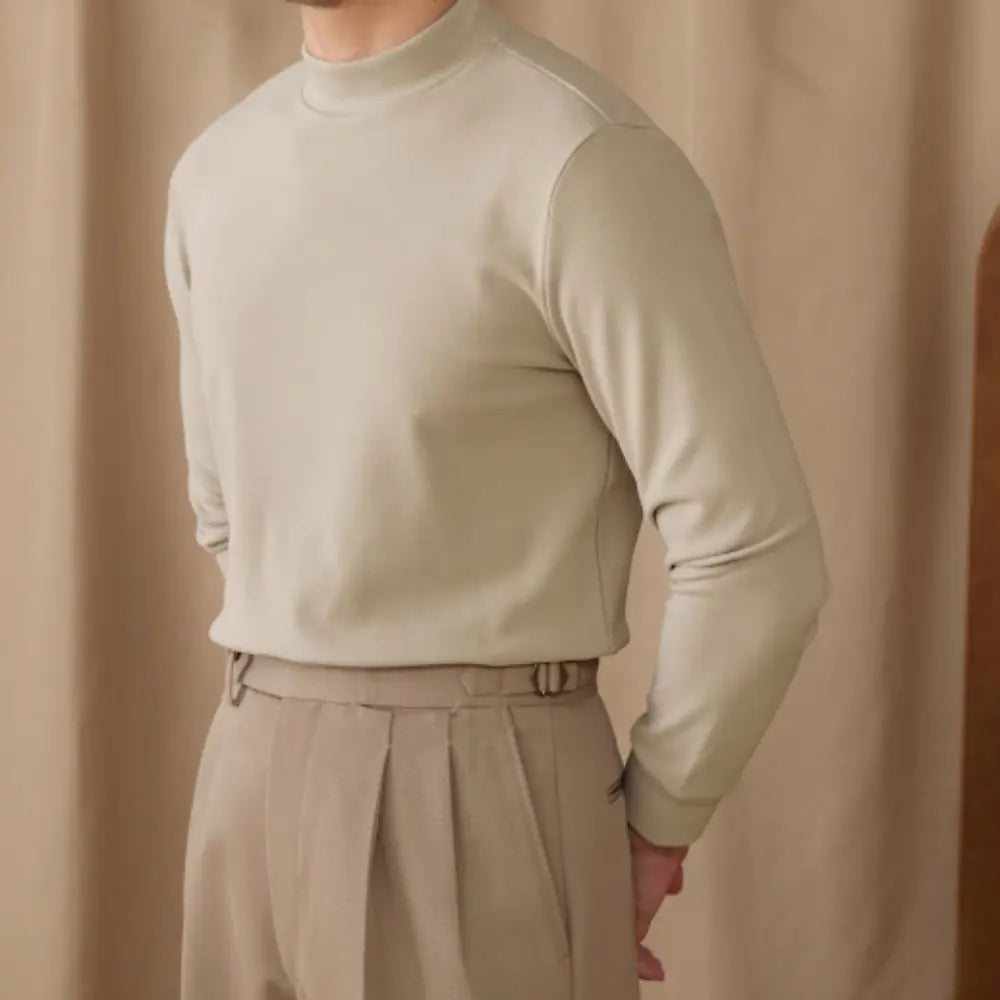 Men's Commuting Repair Height Elastic Warm Half High Neck Sweater – Winter Comfort | Old Money Aesthetic Prendersons