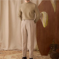 Men's Commuting Repair Height Elastic Warm Half High Neck Sweater – Winter Comfort | Old Money Aesthetic Prendersons