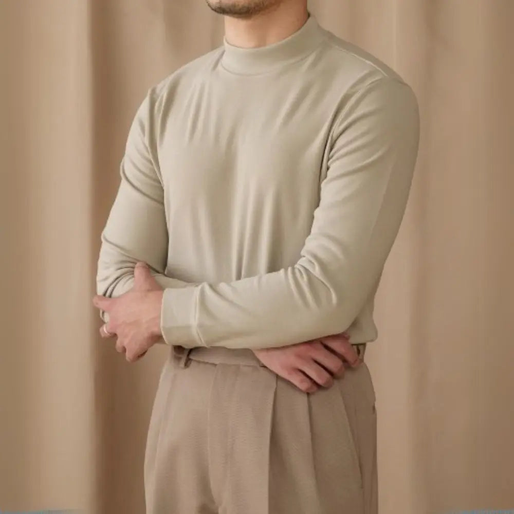Men's Commuting Repair Height Elastic Warm Half High Neck Sweater – Winter Comfort | Old Money Aesthetic Prendersons