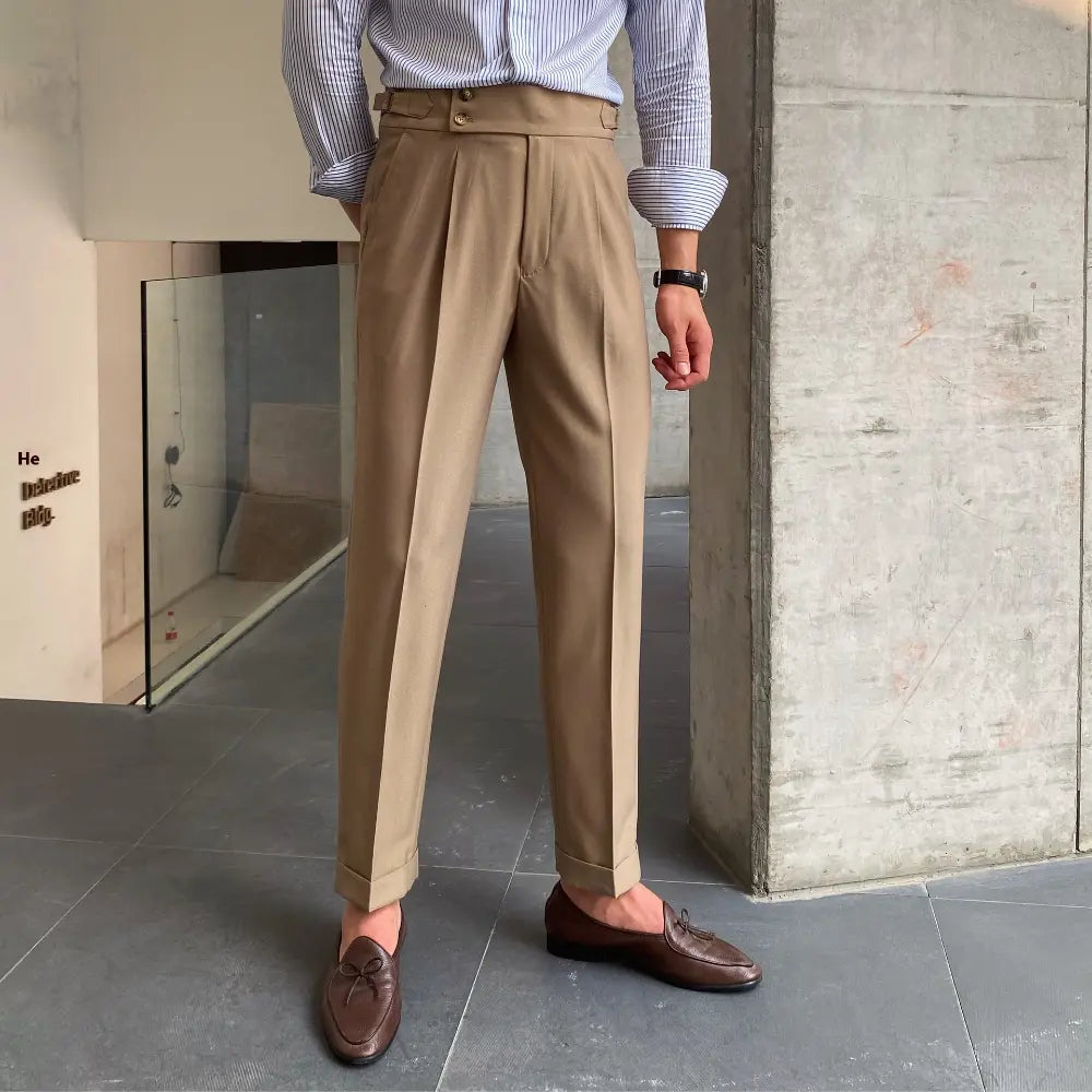 Loose Fit Mens Suit Pants – White, Khaki, Black, Dark Grey | Banquet Ready | Old Money Menswear Prendersons