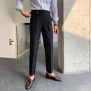 Loose fit men's suit pants - black