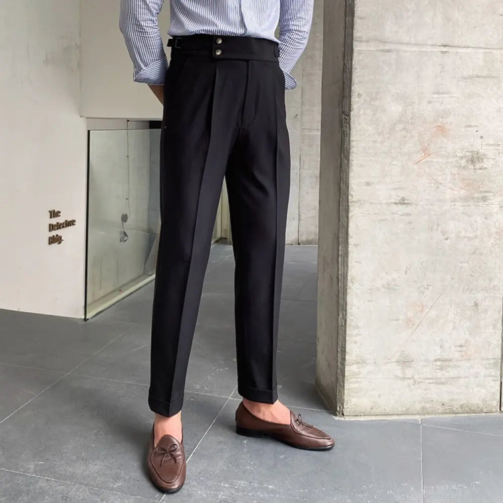 Loose Fit Mens Suit Pants – White, Khaki, Black, Dark Grey | Banquet Ready | Old Money Menswear Prendersons