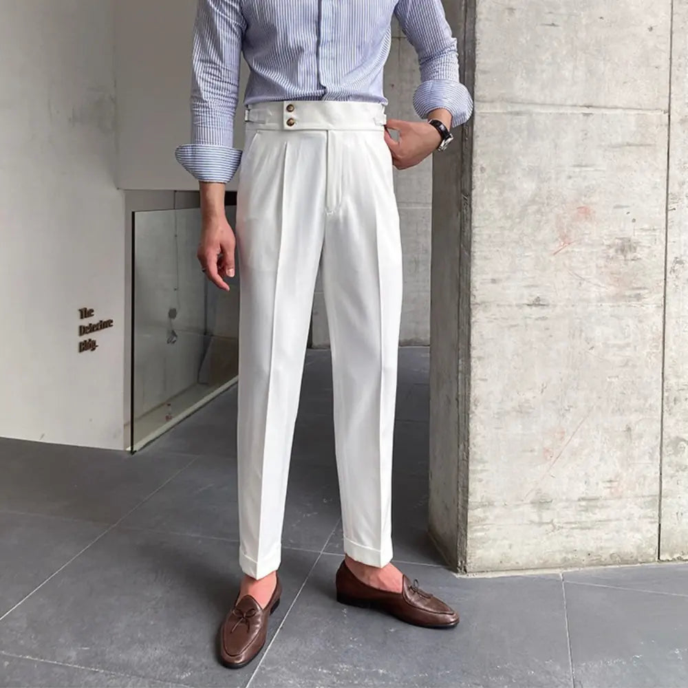 Loose fit men's suit pants - white
