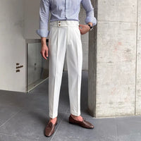 Loose fit men's suit pants - white